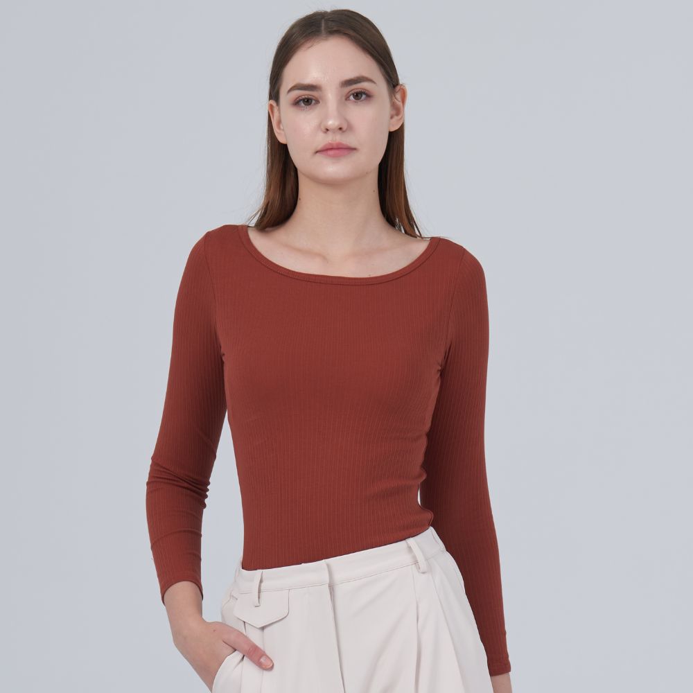 7305一字領美型長袖 BRA TOP