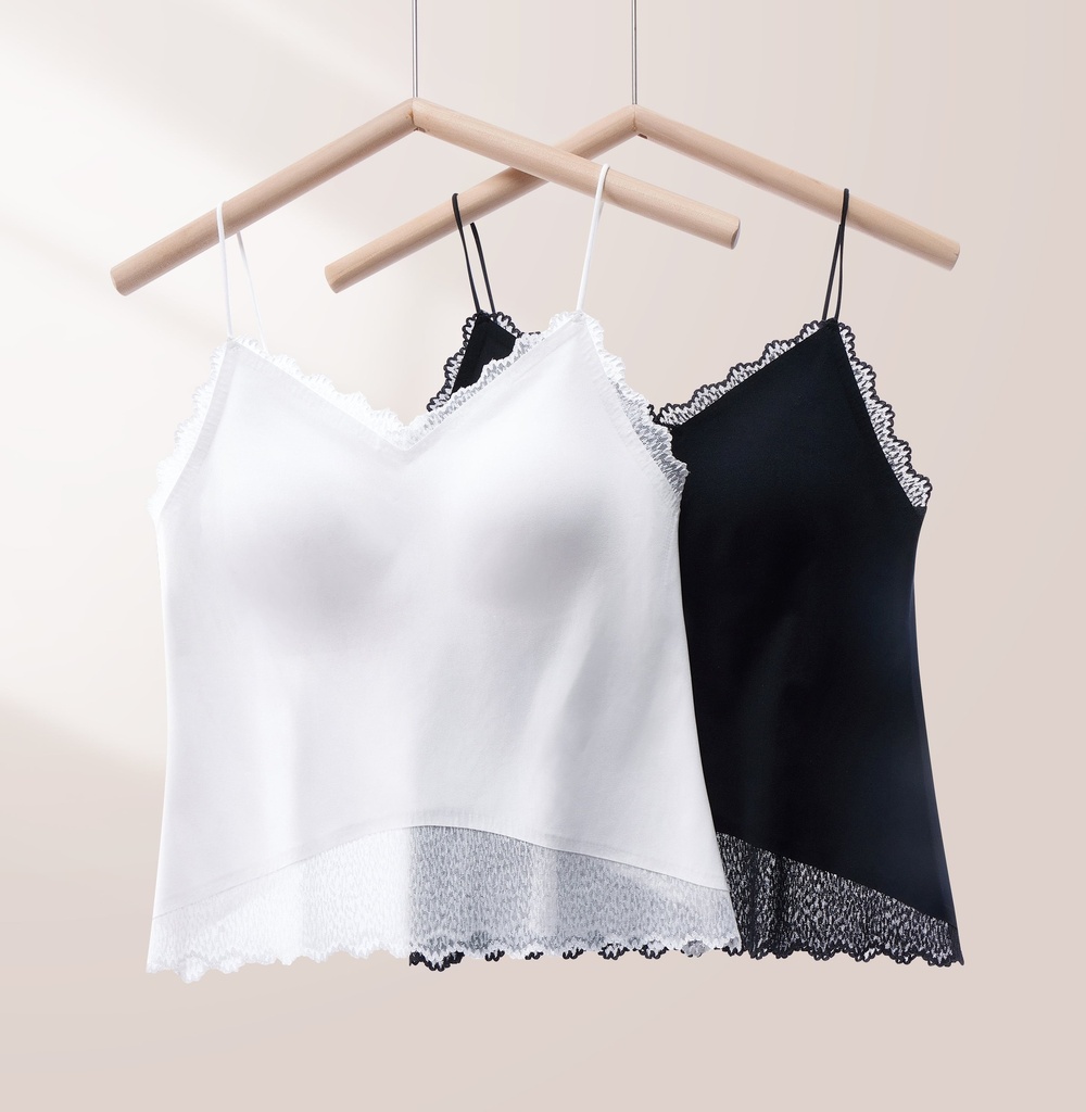 V領法式蕾絲吊帶背心 R0371