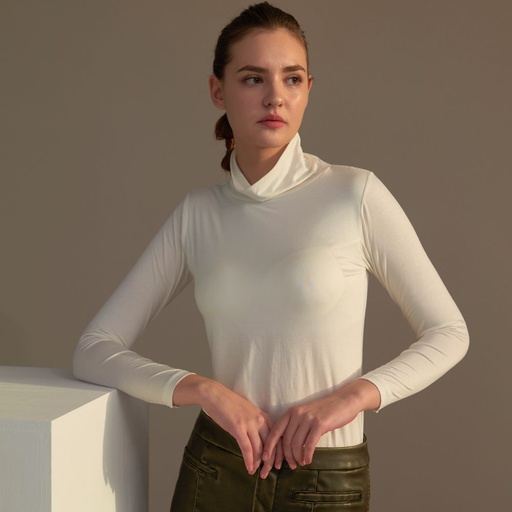 [7307] AA017307高領親膚長袖BRA TOP